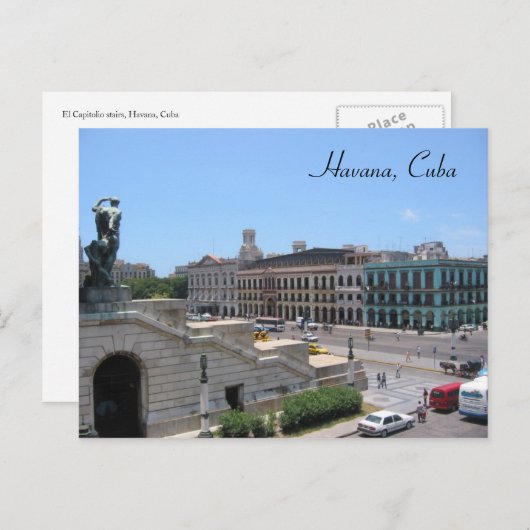 Carte Postale escalier de la capitale (Devant / Derrière)