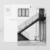 Carte Postale Escalier en noir et blanc (Devant / Derrière)