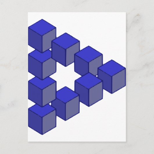 Carte Postale Escalier impossible de l'illusion optique Carré (Devant)