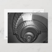 Carte Postale Escalier phare en spirale B&W (Devant / Derrière)