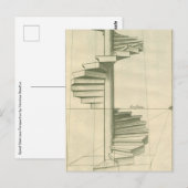 Carte Postale Escaliers Architecturaux vintages, Escalier Spiral (Devant / Derrière)