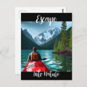 Carte Postale Escapade Dans La Nature Thème Kayak (Devant / Derrière)