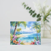 Carte Postale escapade sur l'île de la plage tropicale (Debout devant)