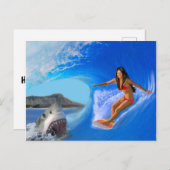 CARTE POSTALE ESCAPES DE FILLES DE SURFER (Devant / Derrière)