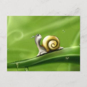 Carte Postale escargot-83672 escargot gouttes pluie dessin enfan