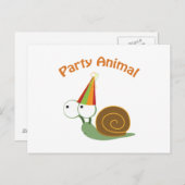Carte Postale Escargot animal de fête (Devant / Derrière)
