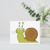 Carte Postale Escargot Avec Fleur Dans Sa Bouche (Debout devant)
