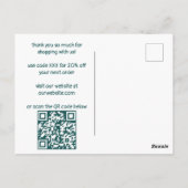 Carte Postale Escargot Champignon Magique Commande PERSONNALISÉE (Dos)