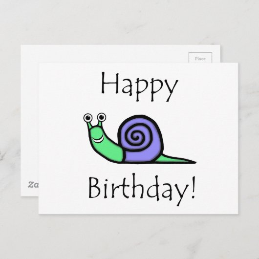 Carte Postale Escargot d'anniversaire (Devant / Derrière)