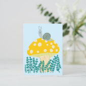 Carte Postale Escargot de Whimsical sur Cute de Champignons Magi (Debout devant)