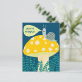 Carte Postale Escargot de Whimsical sur Magic Mushroom Cute CUST (Debout devant)