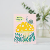 Carte Postale Escargot de Whimsical sur Magic Mushroom Cute CUST (Debout devant)