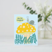 Carte Postale Escargot de Whimsical sur Magic Mushroom Cute CUST (Debout devant)