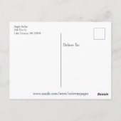 Carte Postale Escargot et champignons mignons | Couleur (Dos)