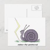 Carte Postale Escargot surpris (Devant / Derrière)