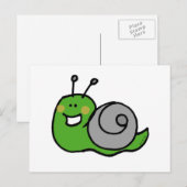 Carte Postale Escargot vert (Devant / Derrière)