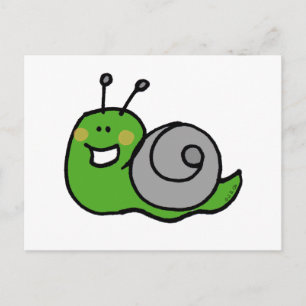 Carte Postale Escargot vert
