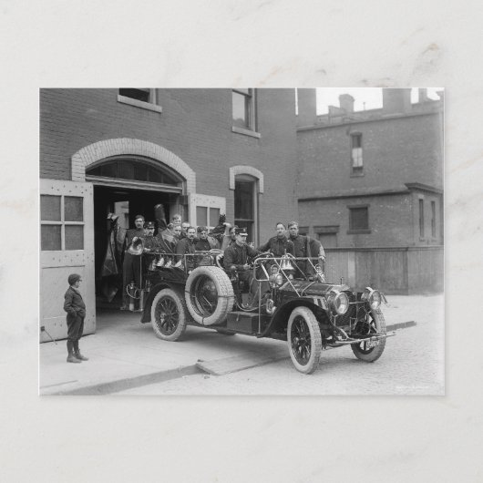 Carte Postale Escouade de pompiers Packard, 1911 (Devant)