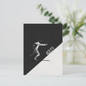Carte Postale Escrime noir et blanc (Debout devant)