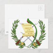 Carte Postale Escudo de armas de Guatemala - Armoiries (Devant / Derrière)