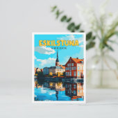 Carte Postale Eskilstuna Suède illustration de voyage vintage (Debout devant)