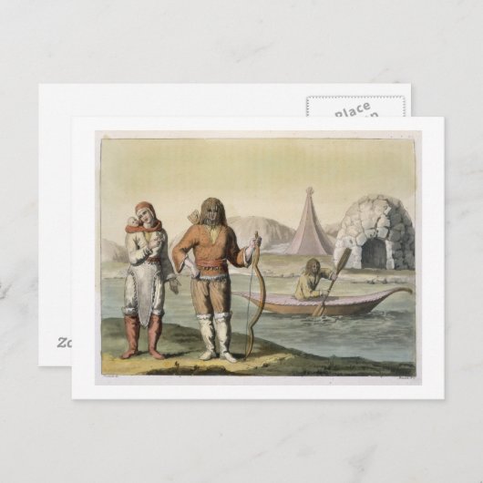 Carte Postale Eskimos à Hudson Bay, from 'Le Costume Ancien et (Devant / Derrière)