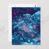 Carte Postale Espace Art aquarelle Galaxy (Devant / Derrière)