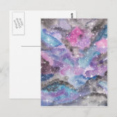 Carte Postale Espace Art aquarelle Galaxy (Devant / Derrière)