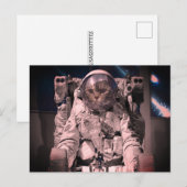 CARTE POSTALE ESPACE CHAT ASTRONAUTE (Devant / Derrière)