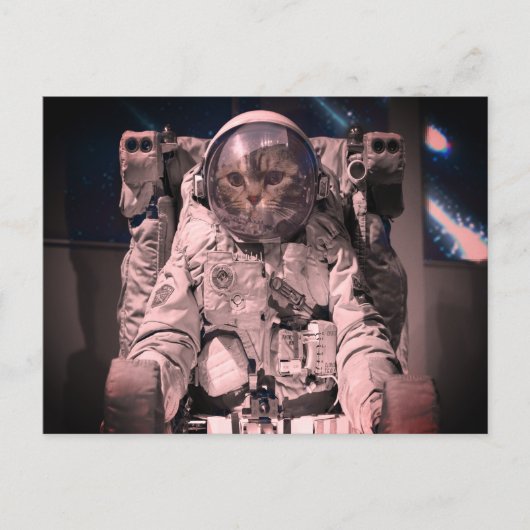 CARTE POSTALE ESPACE CHAT ASTRONAUTE (Devant)