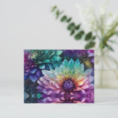 Carte Postale Espace coloré Dahlia Fleur (Debout devant)