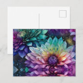 Carte Postale Espace coloré Dahlia Fleur (Devant / Derrière)
