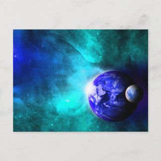 Carte Postale Espace Lune Bleue