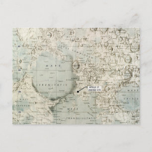 CARTE POSTALE ESPACE : MOON MAP, 1972
