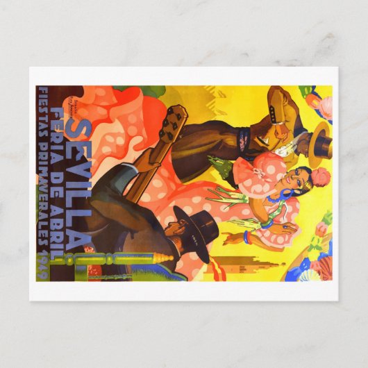 Carte Postale Espagne 1949 Séville Avril Fair Poster (Devant)