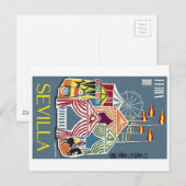 Carte Postale Espagne 1960 Séville Poster du Festival (Devant / Derrière)