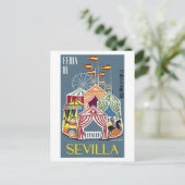Carte Postale Espagne 1960 Séville Poster du Festival (Debout devant)
