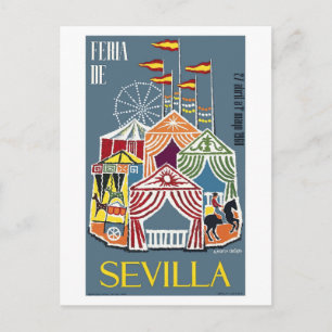Carte Postale Espagne 1960 Séville Poster du Festival