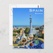 Carte Postale Espagne Barcelone Voyage Tourisme Vintage Ajout (Devant / Derrière)