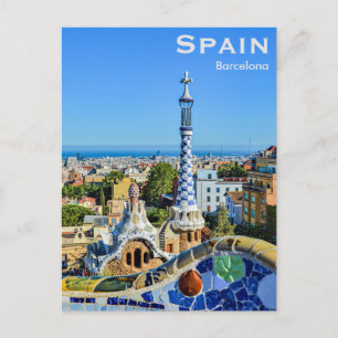 Carte Postale Espagne Barcelone Voyage Tourisme Vintage Ajout