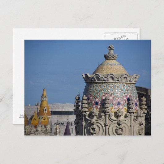 Carte Postale Espagne, Catalogne, Barcelone. Le toit de Barcelon (Devant / Derrière)