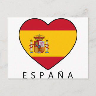 Carte Postale Espagne Coeur avec ESPANA noir
