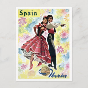 Carte Postale Espagne, couple de danseurs traditionnels, voyage