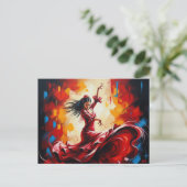 Carte Postale Espagne Danseuse flamenco colorée (Debout devant)