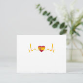 Carte Postale Espagne Drapeau Espagnol Heartbeat España Heart Do (Debout devant)