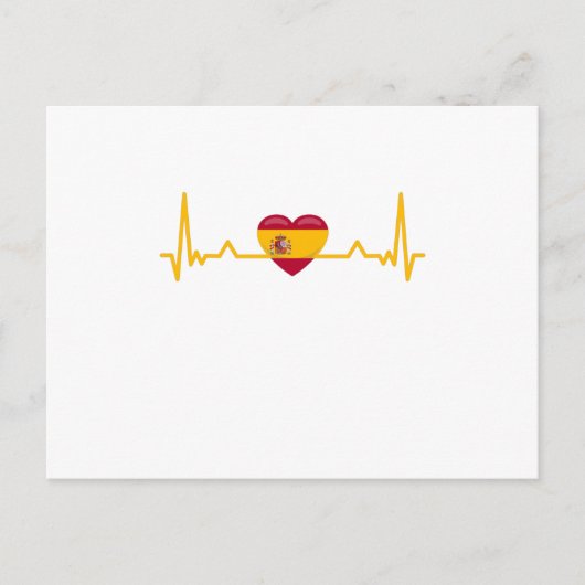 Carte Postale Espagne Drapeau Espagnol Heartbeat España Heart Do (Devant)