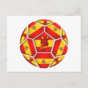 Carte Postale Espagne football balle La Furia Roja Toro 2012 dra