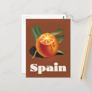 Carte Postale Espagne orange affiche voyage
