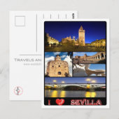 Carte Postale Espagne - Sevilla - I Love - (Devant / Derrière)