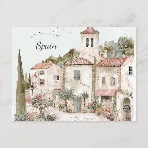 Carte Postale Espagne Vintage Aquarelle Espagne Campagne